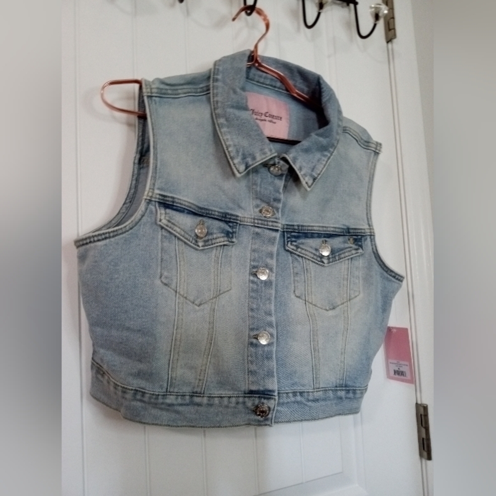 Juicy Couture Light Blue Denim Vest